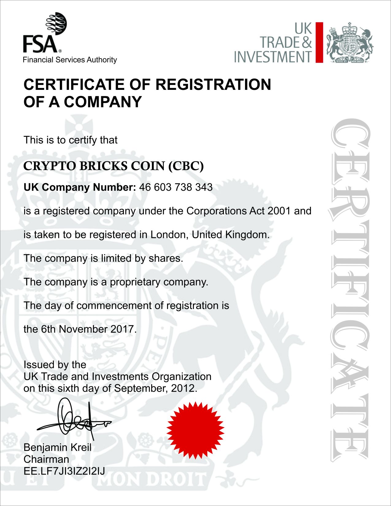Trading Certificate